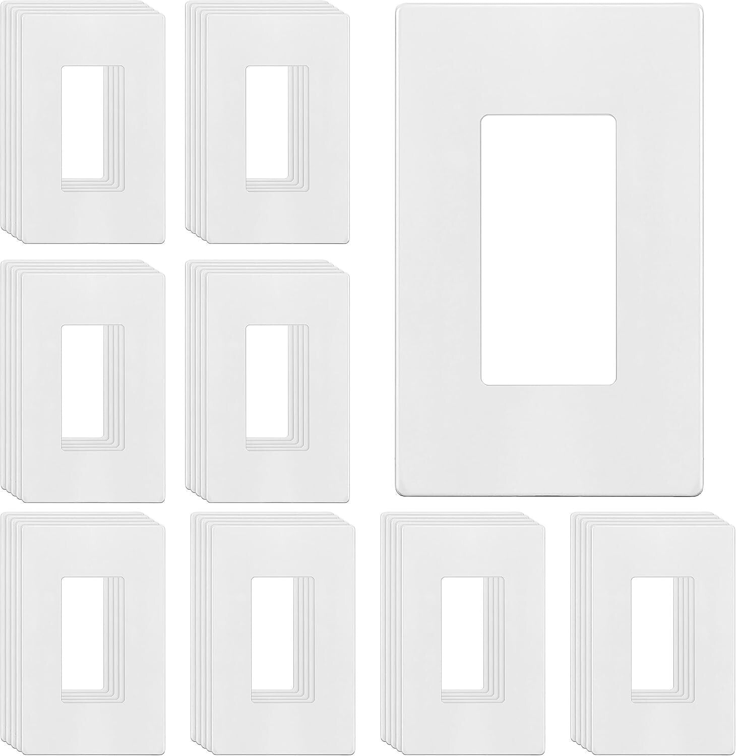 Standard Size Screwless Wall Plates - 40-Pack for Child Safety & Easy Cleaning