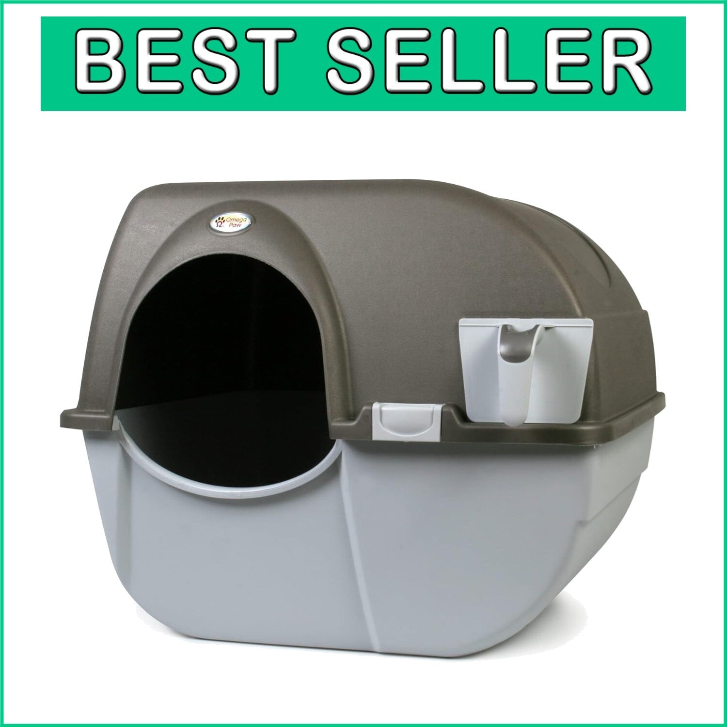 Efficient Grey Self-Cleaning Cat Litter Box with Pull-Out Tray - Regular Size