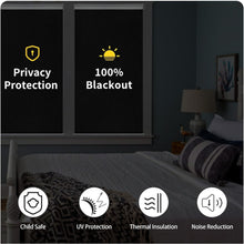 Load image into Gallery viewer, UV Protecting Cordless Roller Blinds for French Doors - 35" W X 75" H Grey Shade