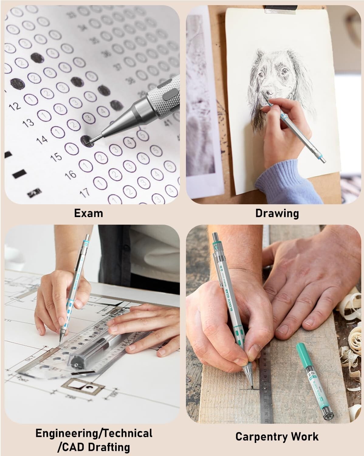 Premium 40PCS Metal Mechanical Pencil Set with Leather Case - Ideal for Artists