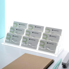 Load image into Gallery viewer, Premium Clear Acrylic Business Card Holder - 9 Slots, 360 Card Capacity