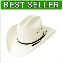 Load image into Gallery viewer, Stylish Girls Cowboy Straw Hat with Adjustable Drawstring - Size Up to 6 3/4