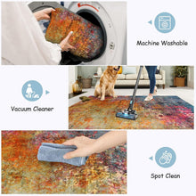 Load image into Gallery viewer, Colorful Soft Low Pile 5' X 7' Area Rug for Living Room &amp; Bedroom - Machine Wash