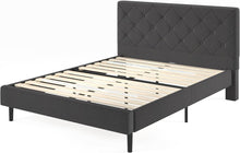 Load image into Gallery viewer, Stylish Full Platform Bed Frame - Woven Fabric Upholstery &amp; Strong Support