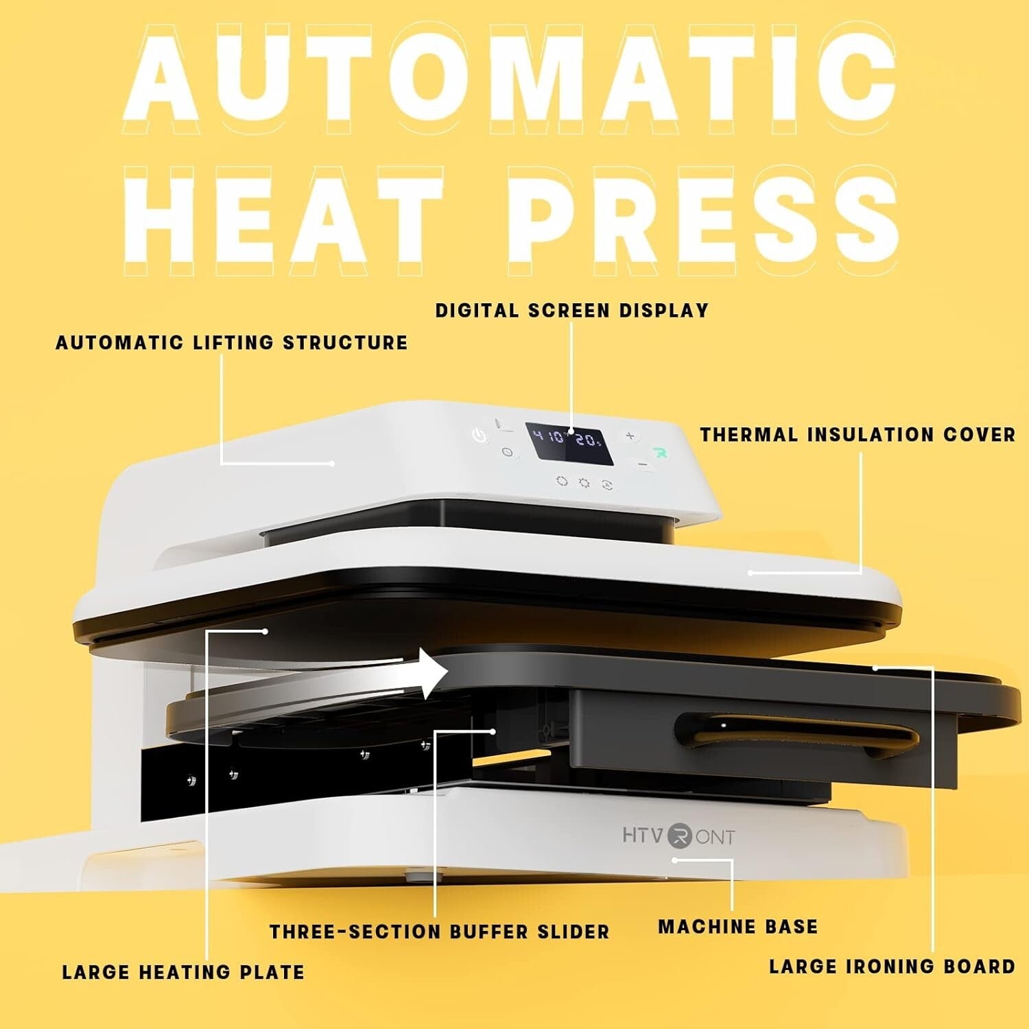 Professional 15x15 T-Shirt Heat Press with Auto Release for Quick Transfers