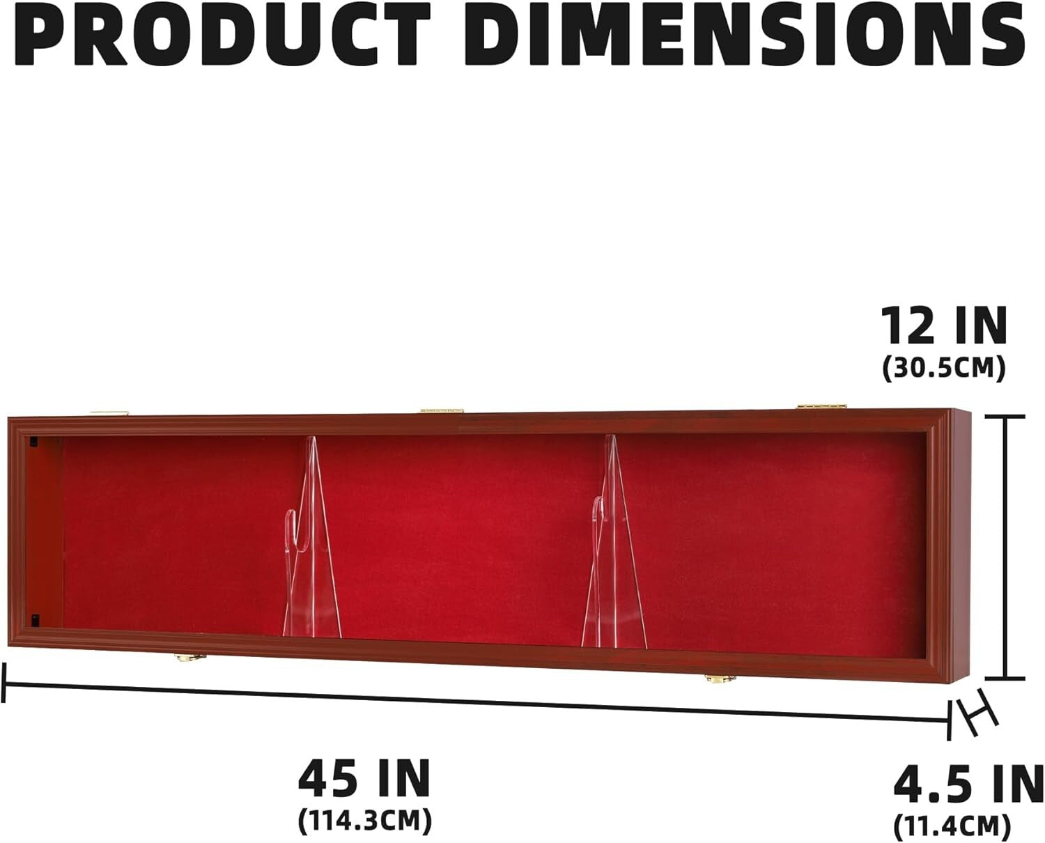 43" Lockable Rifle/Shotgun Display Cabinet with UV Protection - Mahogany Finish