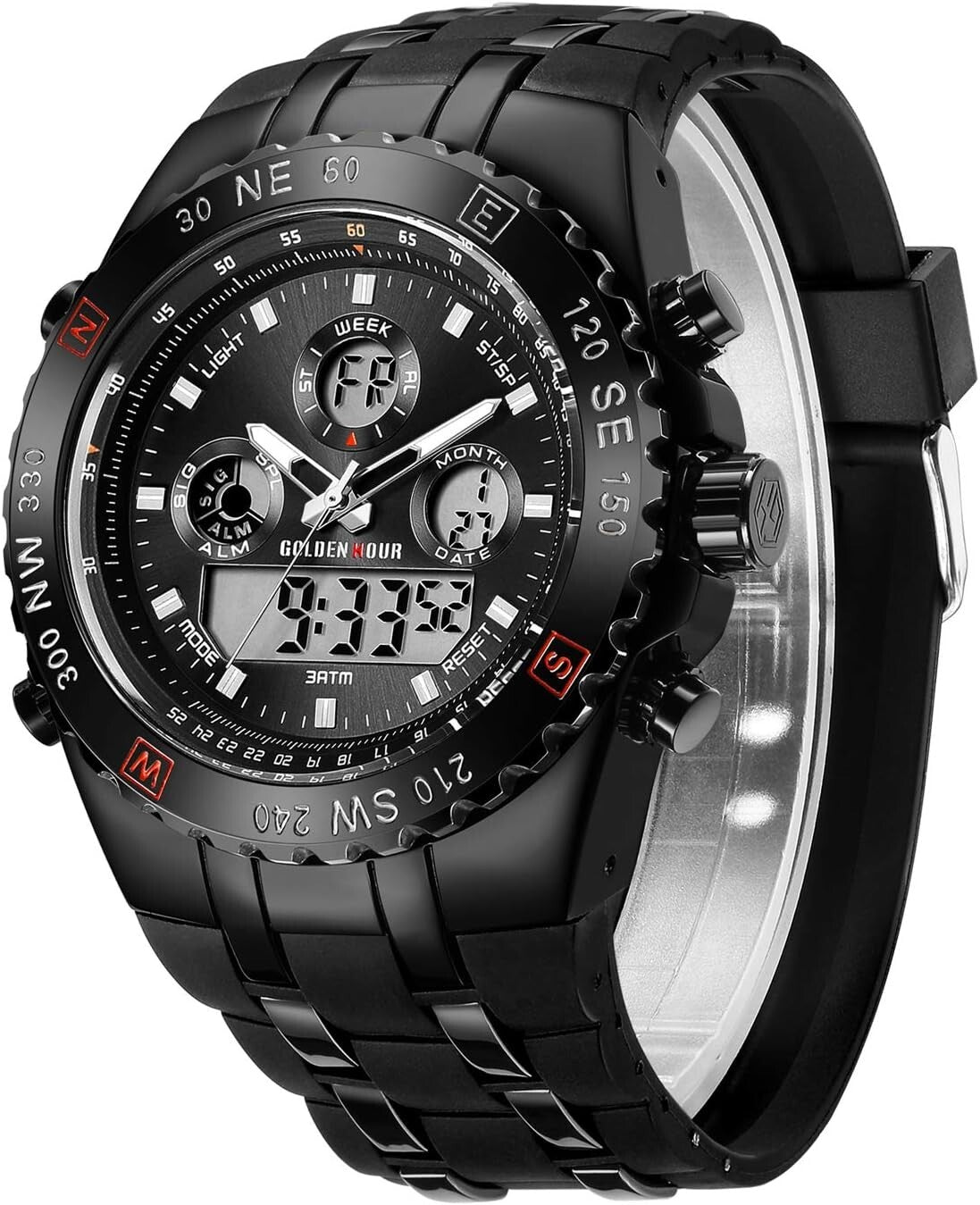Big Face Luxury Military Watch – 3ATM Waterproof & Multi-Functional Features