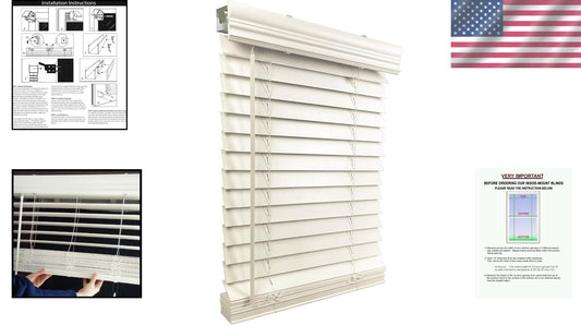 Elegant Cordless Faux Wood 2" Blinds with Valance, Perfect for Modern Interiors