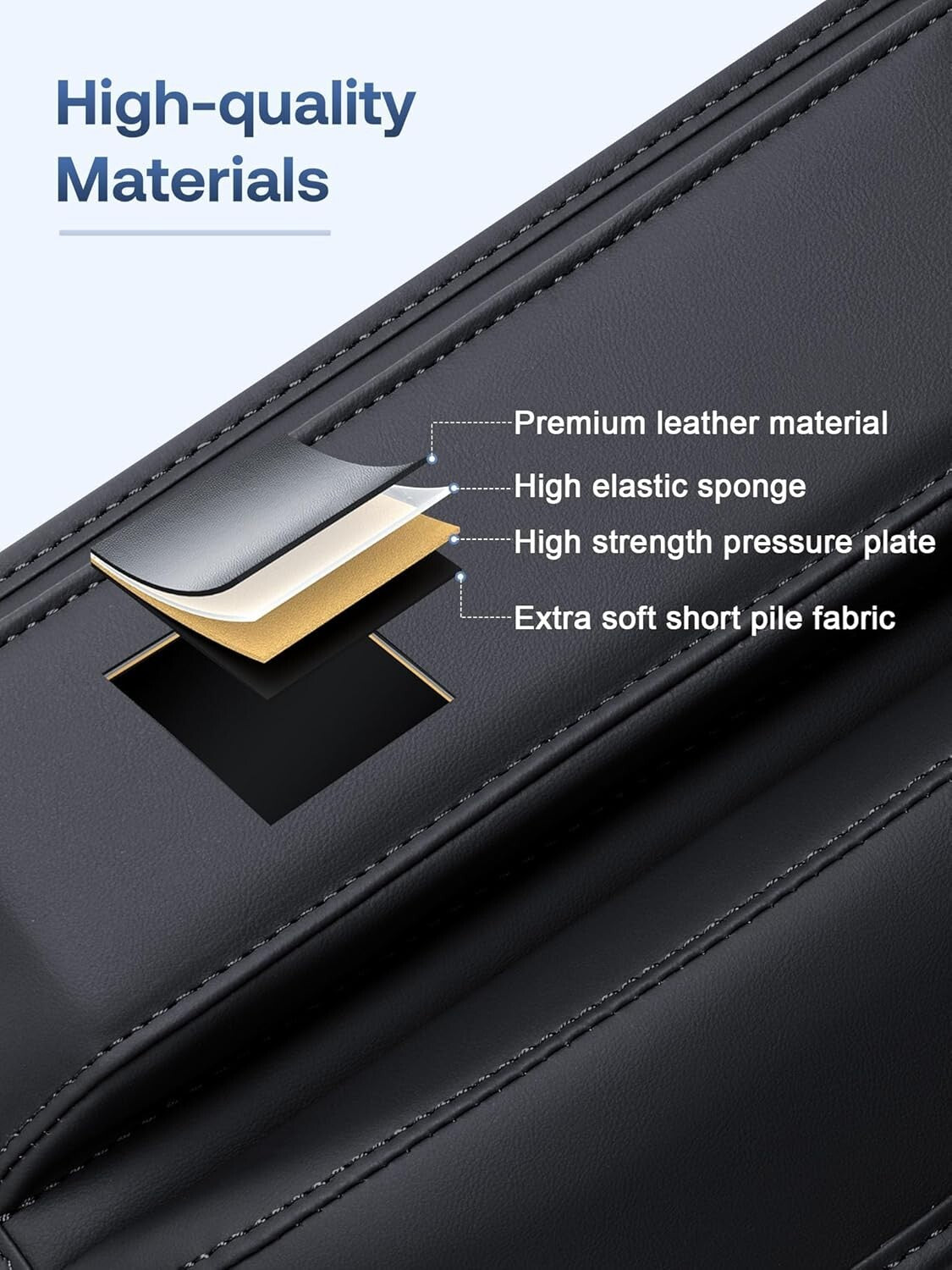 Elegant Leather Car Seat Organizer - 2-Pack Universal Gap Fillers for Interiors