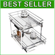 Load image into Gallery viewer, Space-Saving Heavy Duty Steel Kitchen Organizer - 14" W x 20" D Two-Tier Design