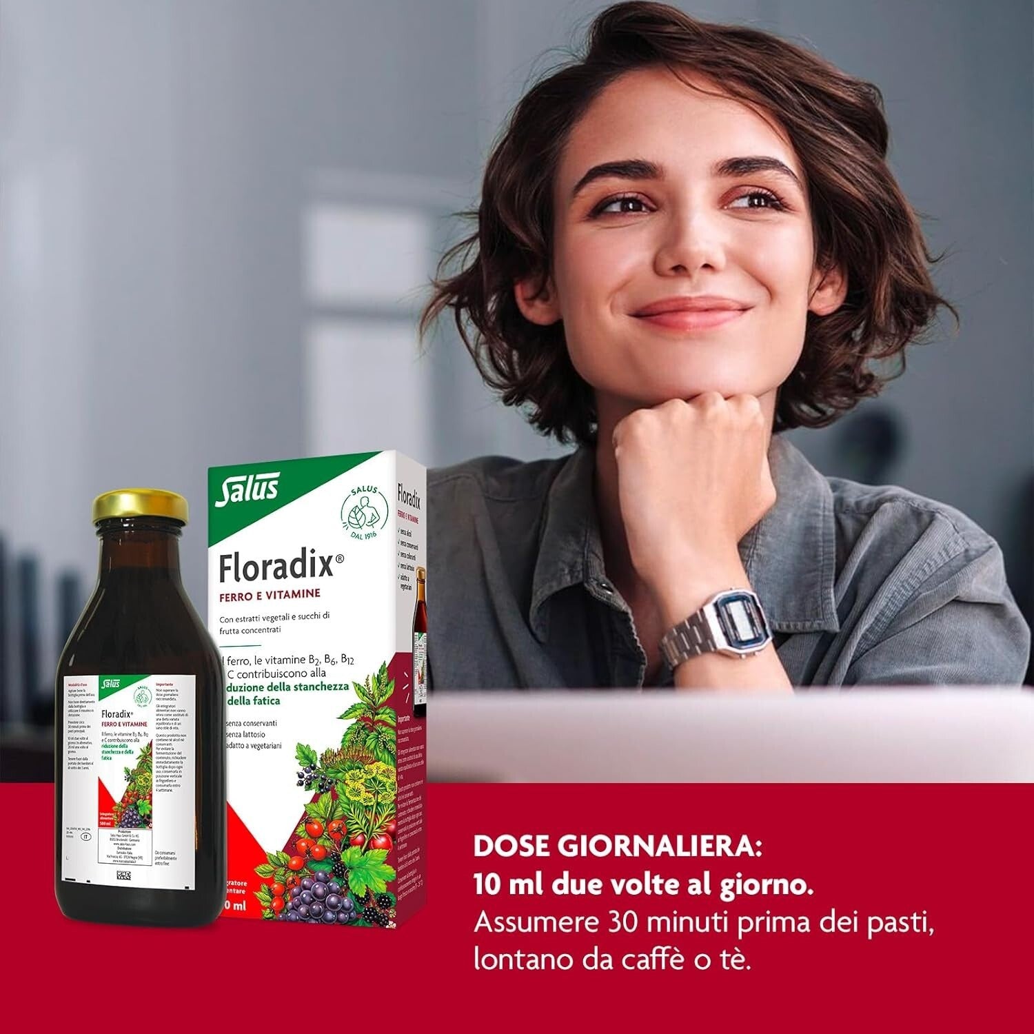 Floradix Iron + Herbs – Convenient 500 ML for Energy Boost & Healthy Metabolism