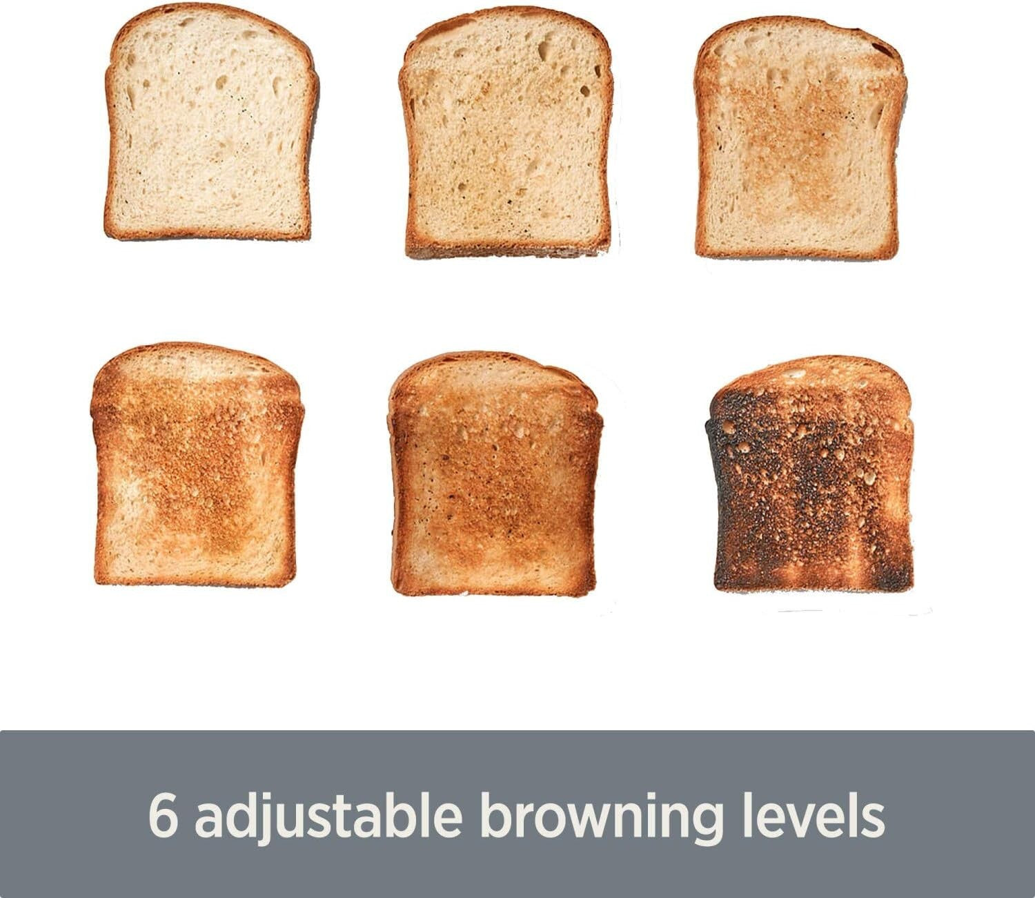 Elegant 2-Slice Stainless Steel Toaster with LED Display and 6 Browning Levels