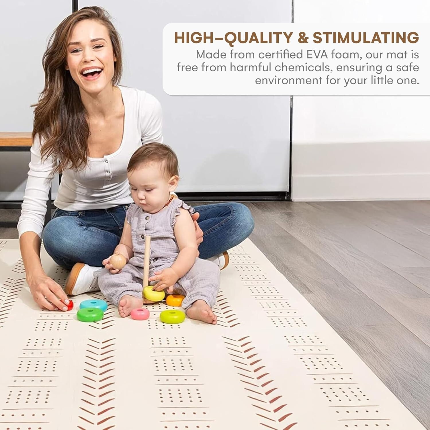 Extra-Large 72" x 48" Interlocking Play Mat - Safe Crawling Surface for Infants