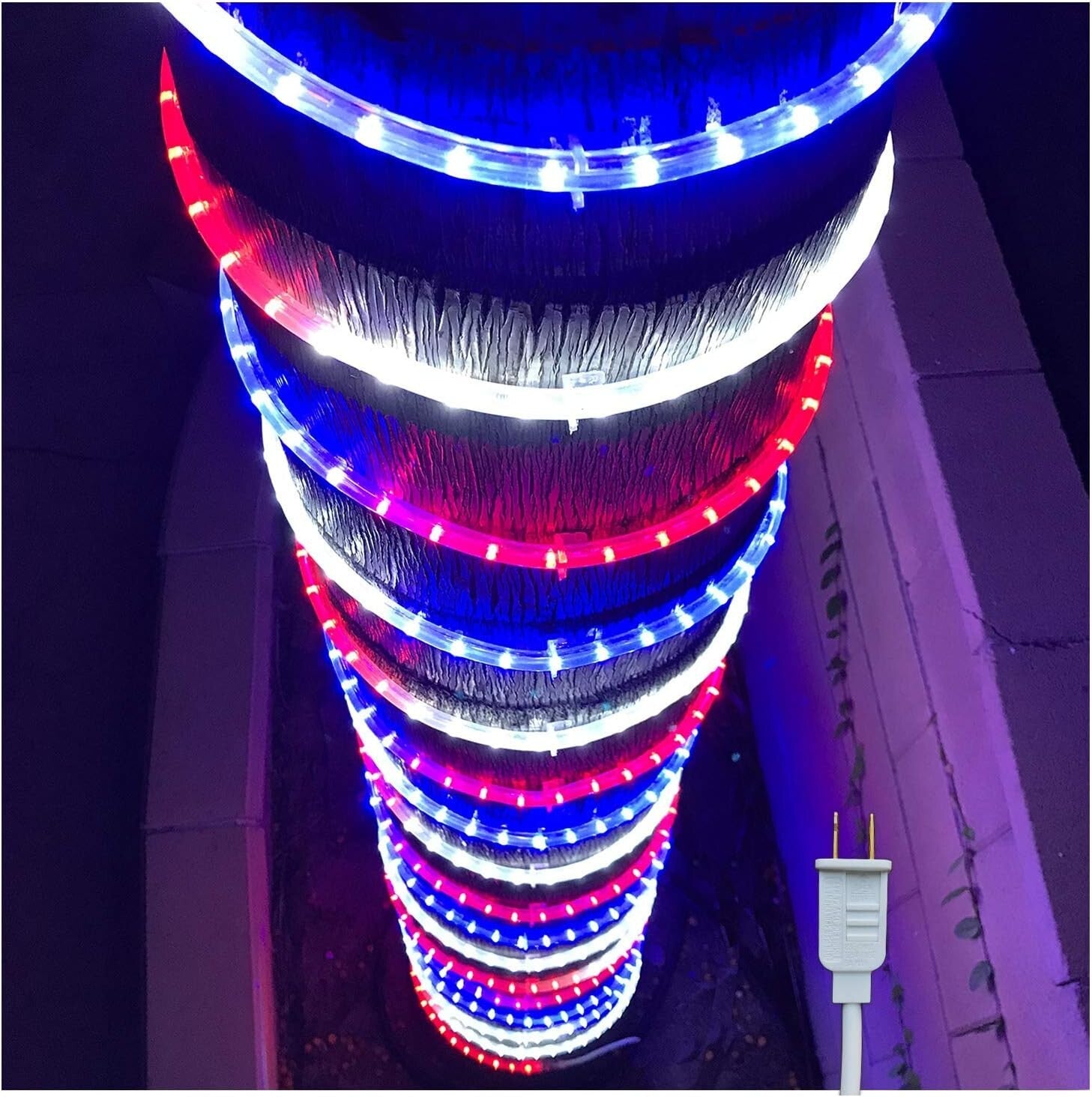 Flexible 50ft LED Rope Lights with App Control - Perfect for Patriotic Holidays