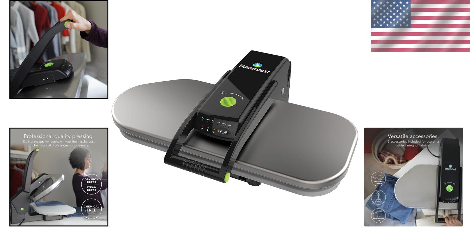 Professional Quality Digital Steam Press - 25x10.5 Inch Surface, Stainless/Black