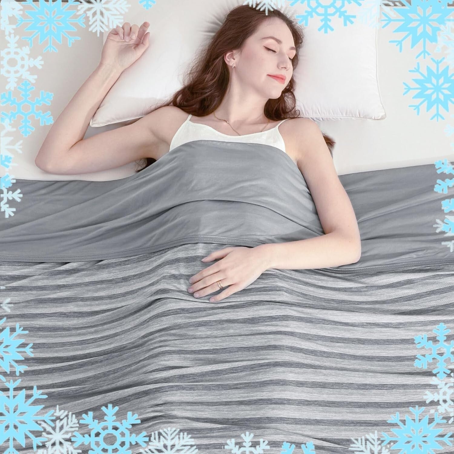 Lightweight 90"x90" Cooling Blanket for Night Sweats - Ideal for Summer Comfort
