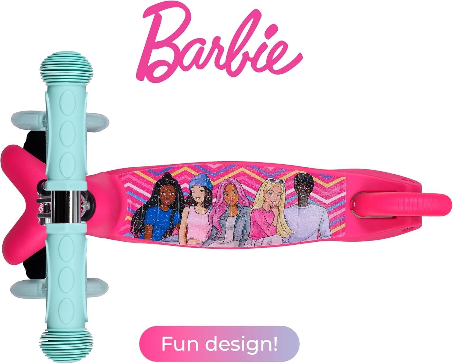 Durable & Fun Barbie Kids Scooter with Light-Up Wheels - Ages 3-7, Lean-to-Steer