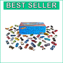 Load image into Gallery viewer, Individually Packaged 50-Pack of 1:64 Scale Toy Trucks &amp; Cars for Ages 3+