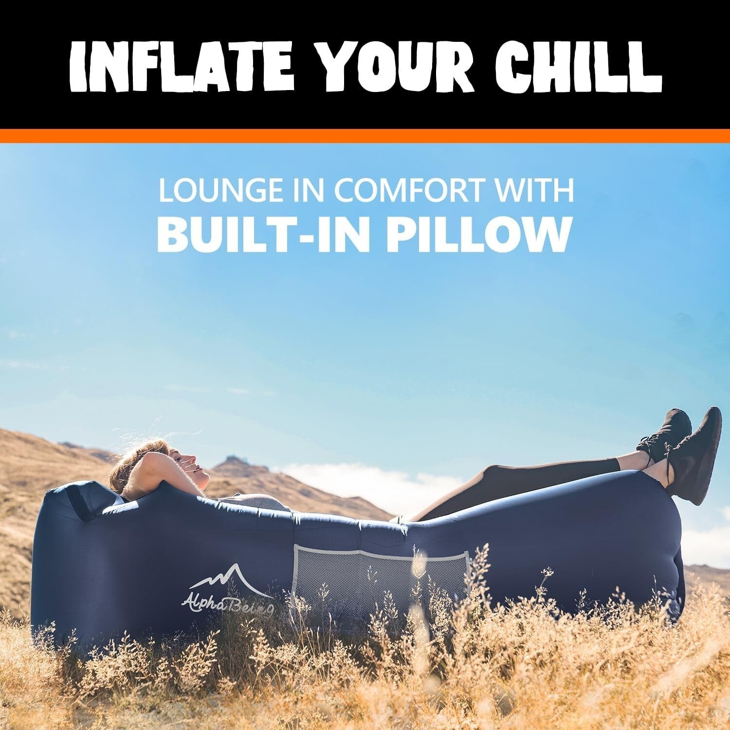 Extra-Large Inflatable Hammock Chair - Water Resistant & Weight Capacity 650 lbs