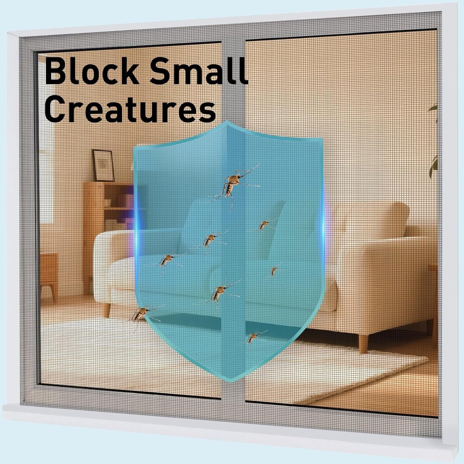 Customizable 22 Mesh Metal Window Screen Roll - 47IN x 10FT, Black Finish