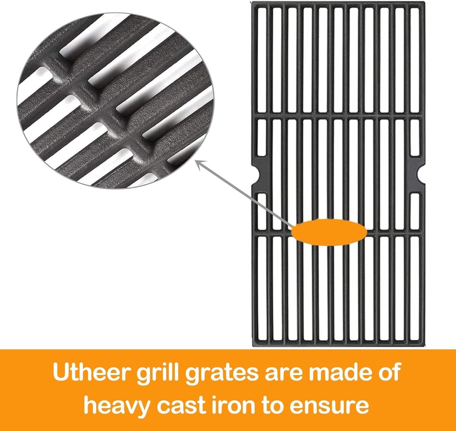 Versatile 2 Piece Cast Iron Grill Grates - Fits Charbroil Gas Grills 463673017