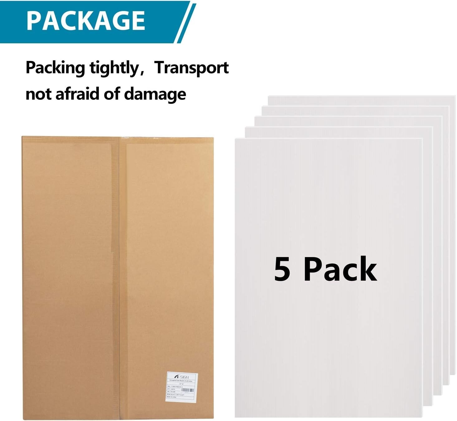Customizable Waterproof Plastic Sheets - 5 Pack of 24x36 Inch Double-Sided Signs