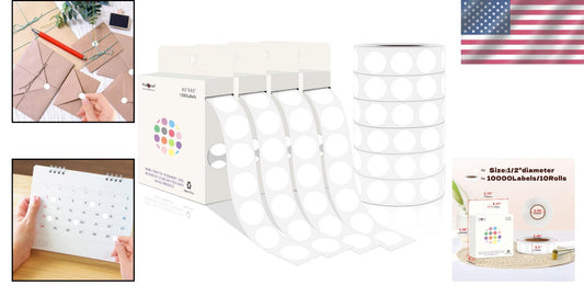 Versatile 1/2 Inch Round Color Coding Dot Stickers - 10 Rolls for Easy Labeling