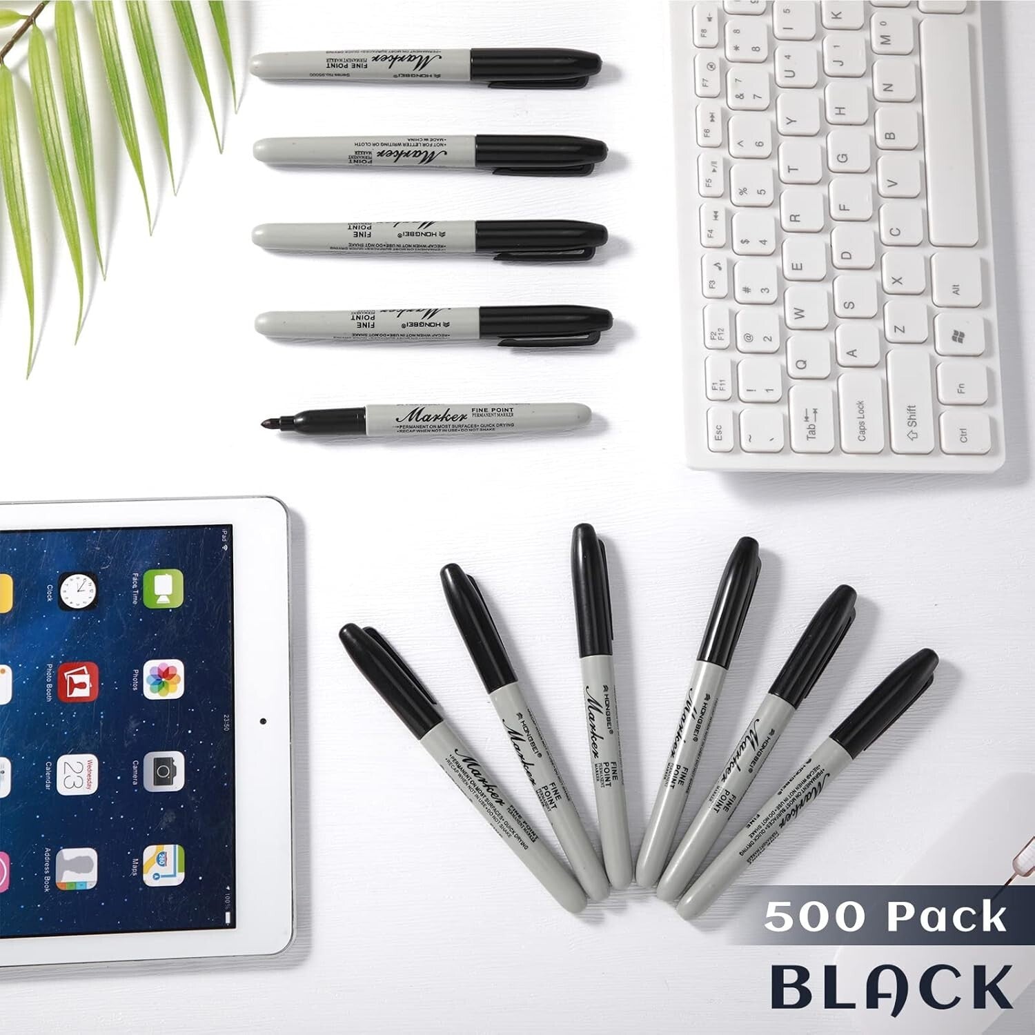 Durable 500-Pack Black Permanent Markers - Ideal for Classroom and Office Use