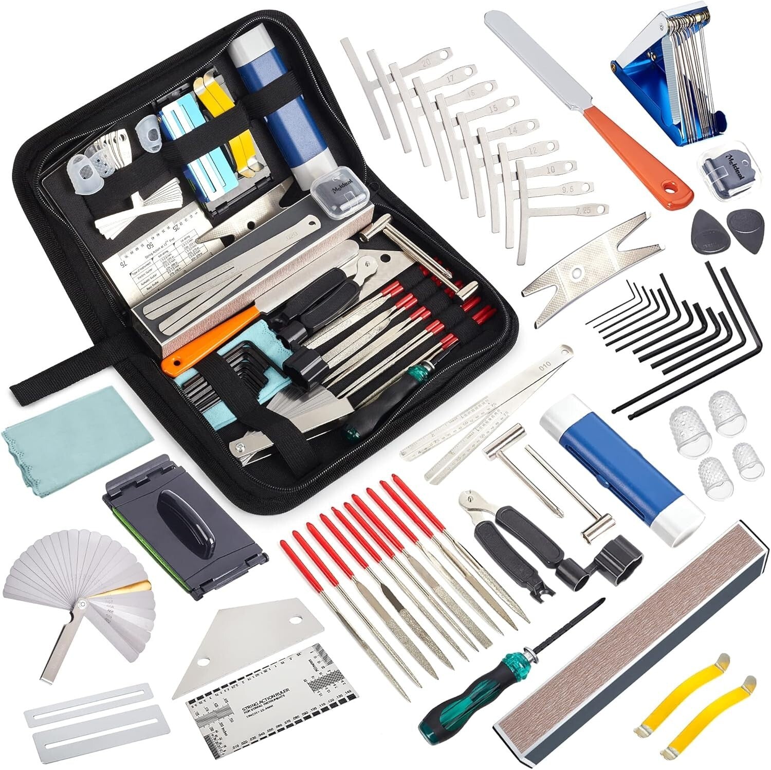 65-Piece Guitar Maintenance Tool Kit for Electric, Acoustic & Bass Instruments