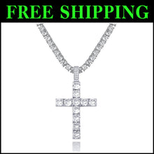 Load image into Gallery viewer, 14K Silver Plated Cross Necklace with Durable Stainless Steel Chain - Gift Ready
