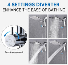 Load image into Gallery viewer, Universal 3-Way Shower Diverter with Low Handheld Holder - Glossy Chrome Design