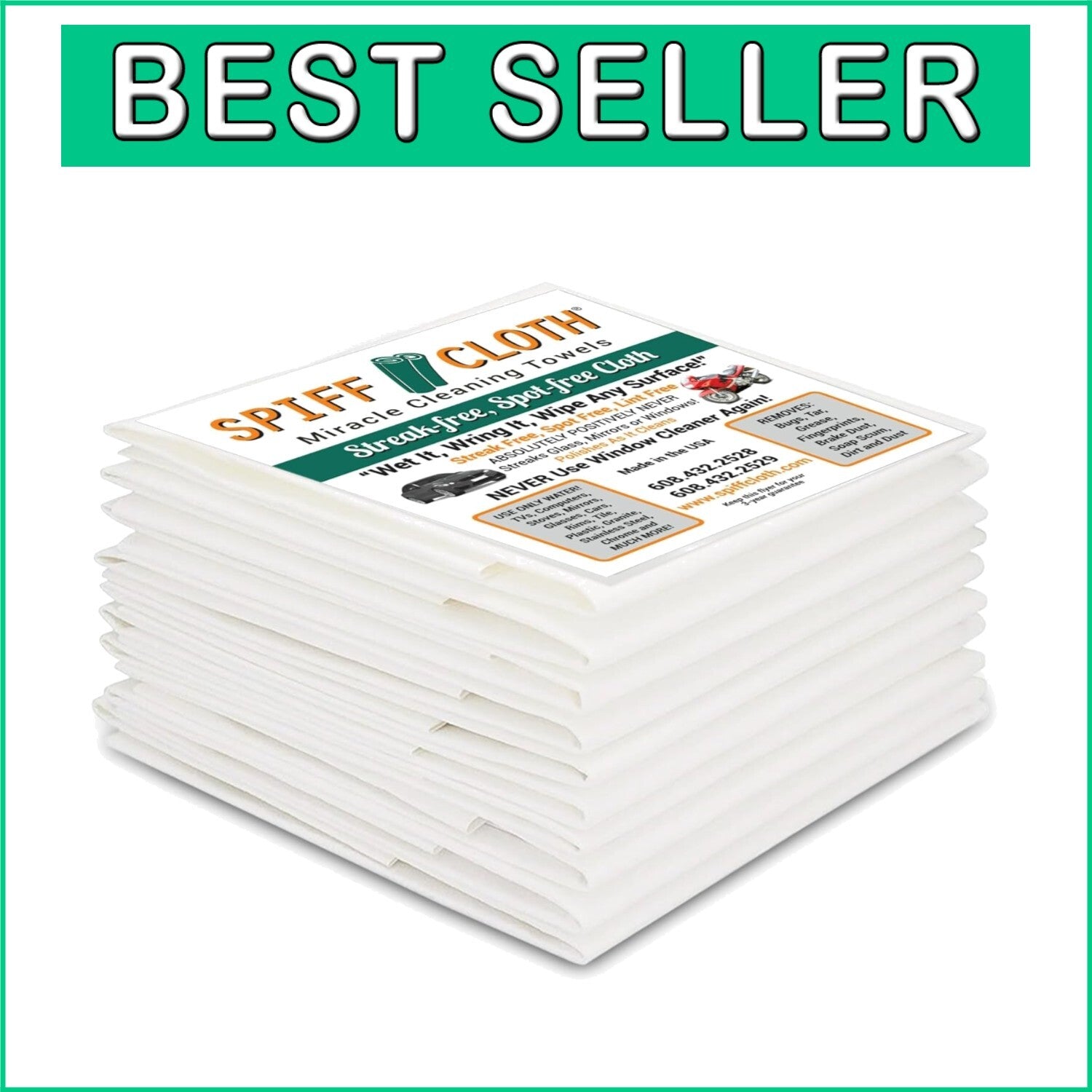 Chemical-Free Miracle Towels - 10 Reusable Streak-Free Cloths for Multi-Purpose