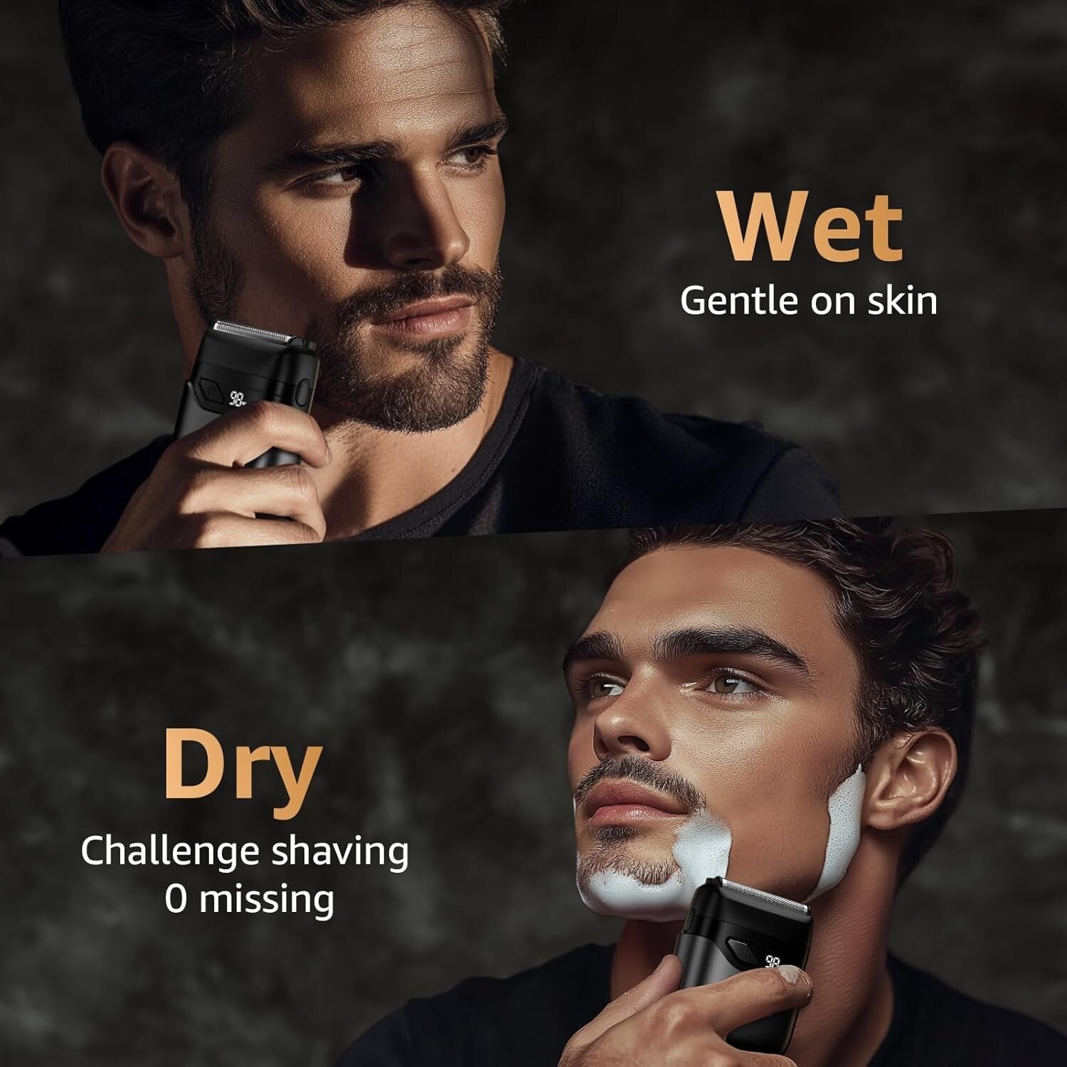 Men's Travel-Friendly Electric Foil Shaver with Smart Sensing Technology