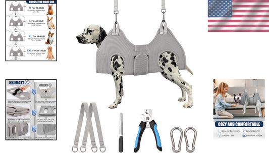 XXL Dog Grooming Hammock with Neck Support - Perfect for Nail Trimming Comfort