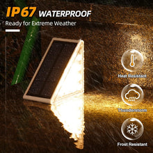 Load image into Gallery viewer, Energy-Efficient IP67 Solar Step Lights - 12 Pack Automatic Warm White Lighting