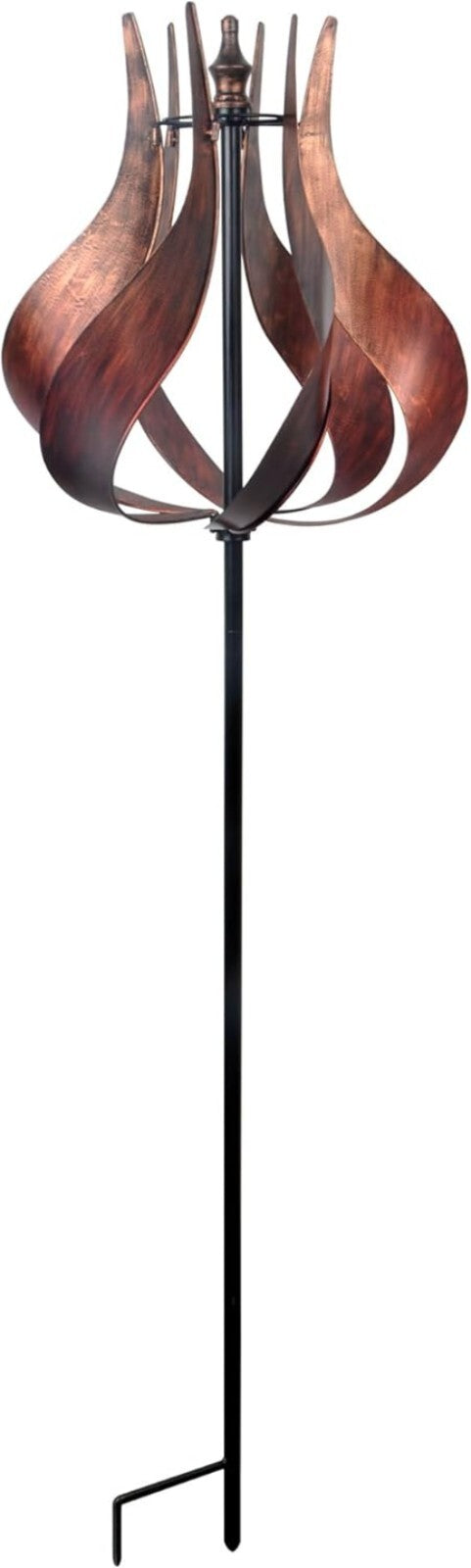 Kinetic Tulip Windmill Spinner - 70" Copper Garden Décor for Patios and Yards