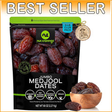 Load image into Gallery viewer, 80oz Jumbo Medjool Dates - Sun Dried, No Sugar Added, Resealable Freshness
