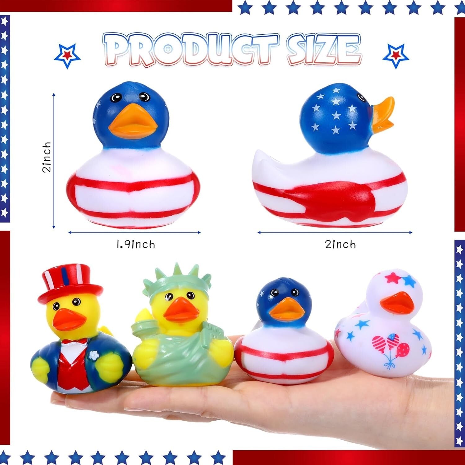 Portable 72-Piece Rubber Duck Set - Perfect for Kids' Independence Day Fun