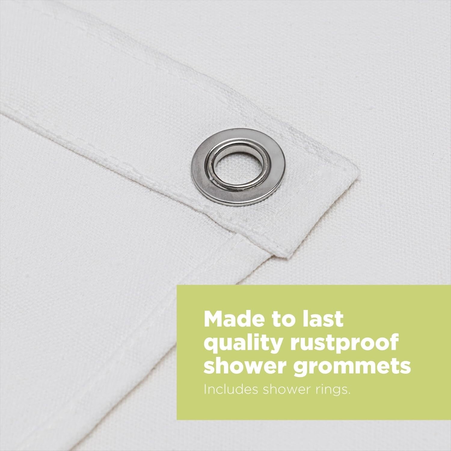 Versatile Cotton Shower Curtain 70" x 74" - Eco-Friendly & Quick Dry Design