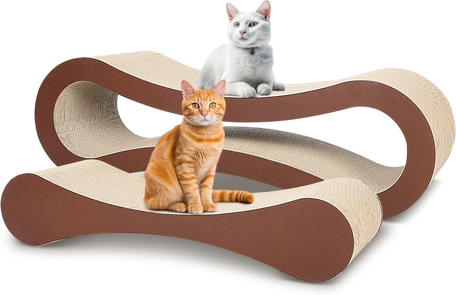2-in-1 X-Large Cat Scratcher Cardboard with Cozy Lounge & Stylish Infinity Shape