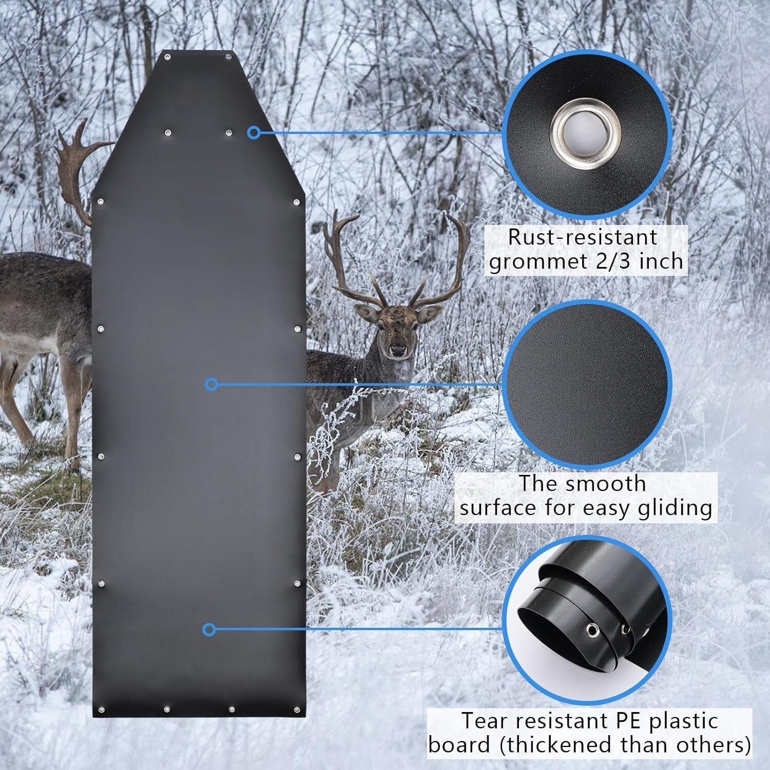 500 lbs Capacity Deer Drag Sled - Perfect for Effortless Hunting Transport