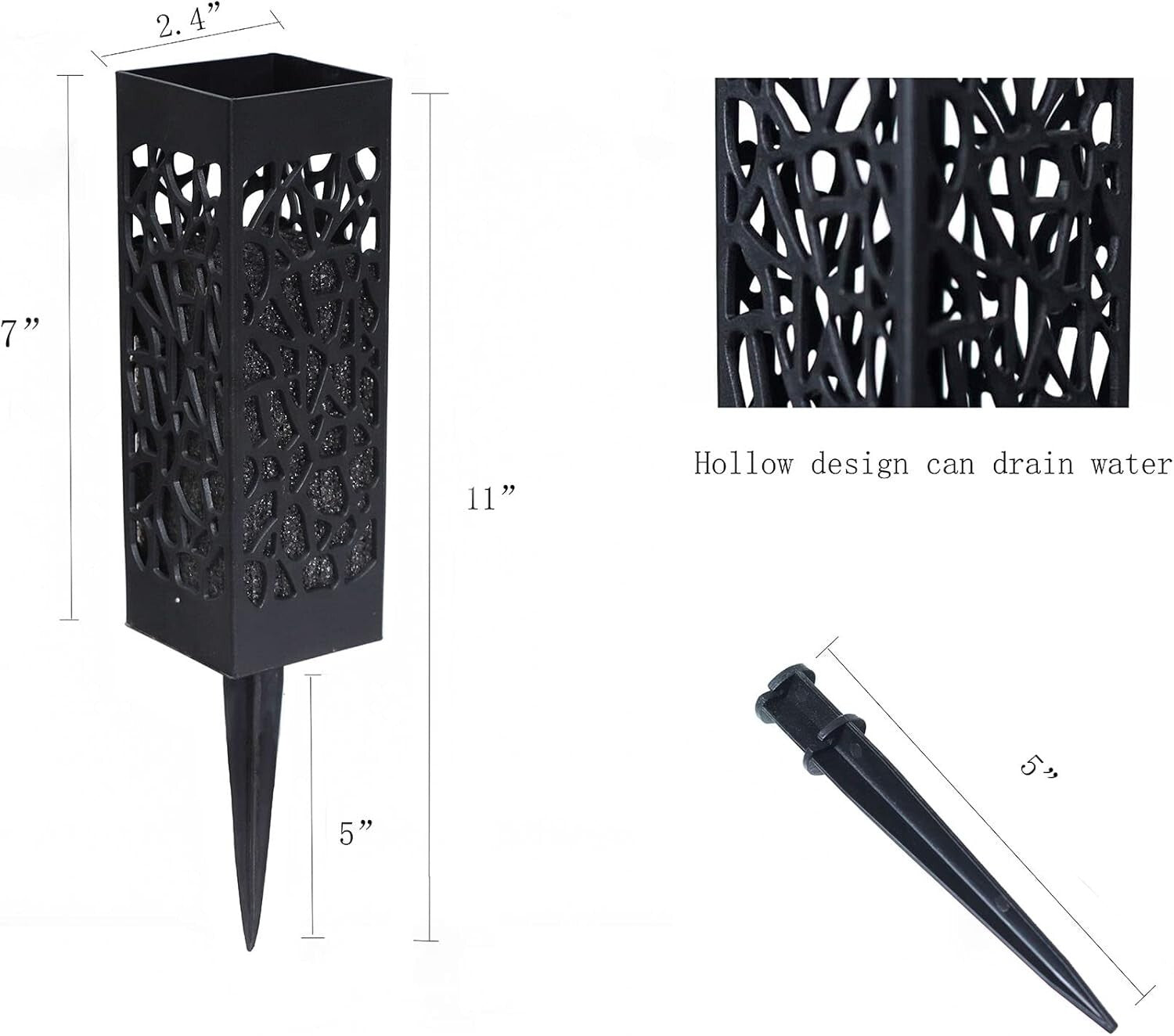 Elegant 2 Set Artificial Cemetery Flowers with Long Nail Vases - Pink & White