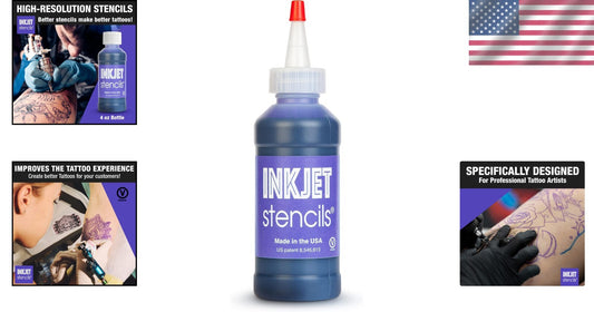 Violet Tattoo Stencil Ink, 4-Oz Bottle - Compatible with Epson EcoTank Printers