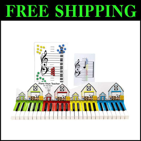 Reusable Piano Teaching Aids with Magnetic Board & Music Note Stickers for Kids