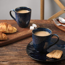 Load image into Gallery viewer, Durable 6-Piece Blue Ceramic Mug Set - 12 Ounce for Coffee, Tea, Milk