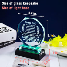 Load image into Gallery viewer, Elegant Glass Keepsake for Dad with LED Base - Meaningful Gift for Any Occasion