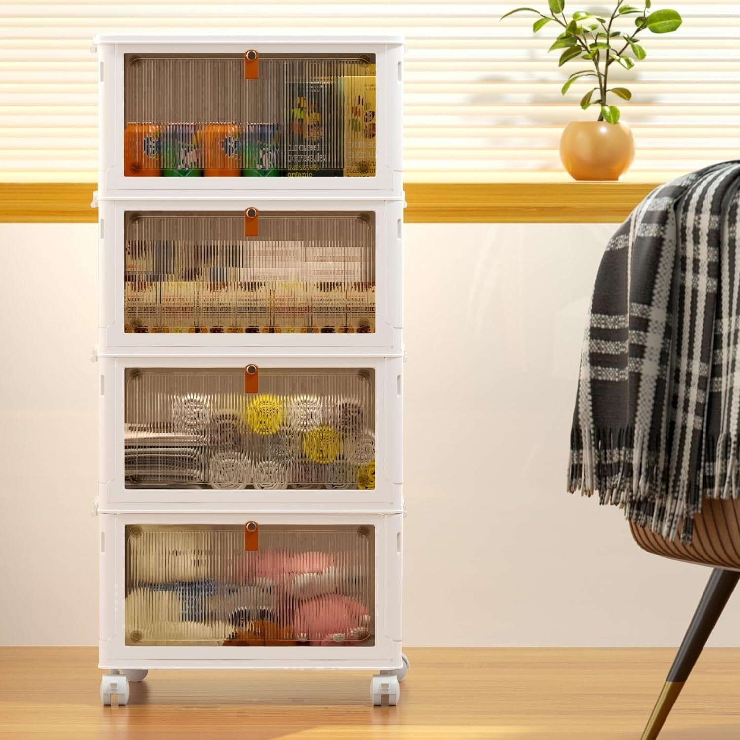 Mobility Meets Functionality: 23QT Stackable Storage Bins with Lockable Wheels