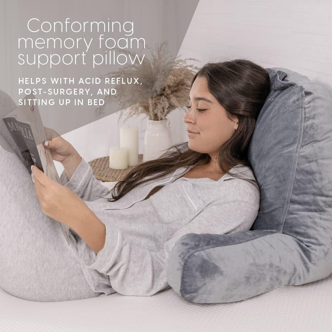 Adjustable Reading Pillow with Shredded Memory Foam - Soft Support for All Ages