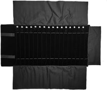 Load image into Gallery viewer, Luxury Black Diamond Jewelry Organizer Roll with Snap Closure - Travel Essential
