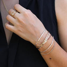 Load image into Gallery viewer, Waterproof Hammered Cuff Bracelet - Lightweight 14K Gold Fill for Everyday Wear